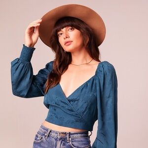 Band Of The Free Camille Deep Teal Crossover Top
